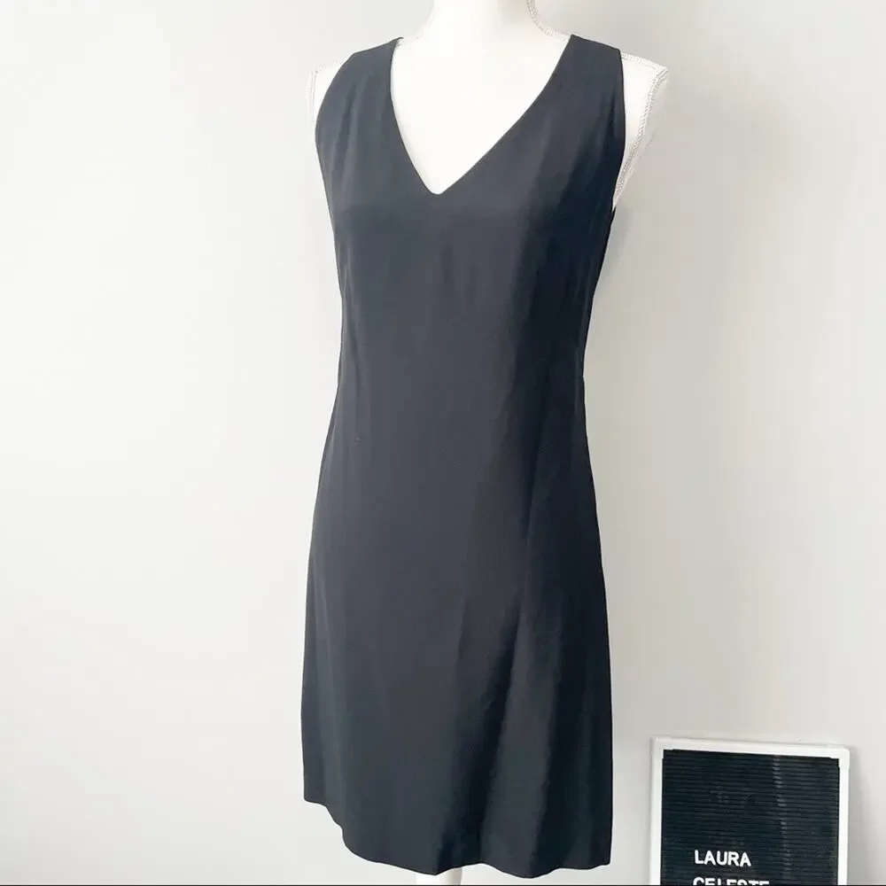 SantaCroce made in Italy black sheath dress cocktail party size 42 size 10